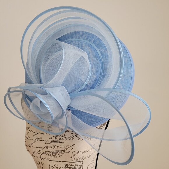 Paris Hand-Made Large Brim Ruffle Organza Hat | Elegant Royal Derby Wedding Hat main image 10